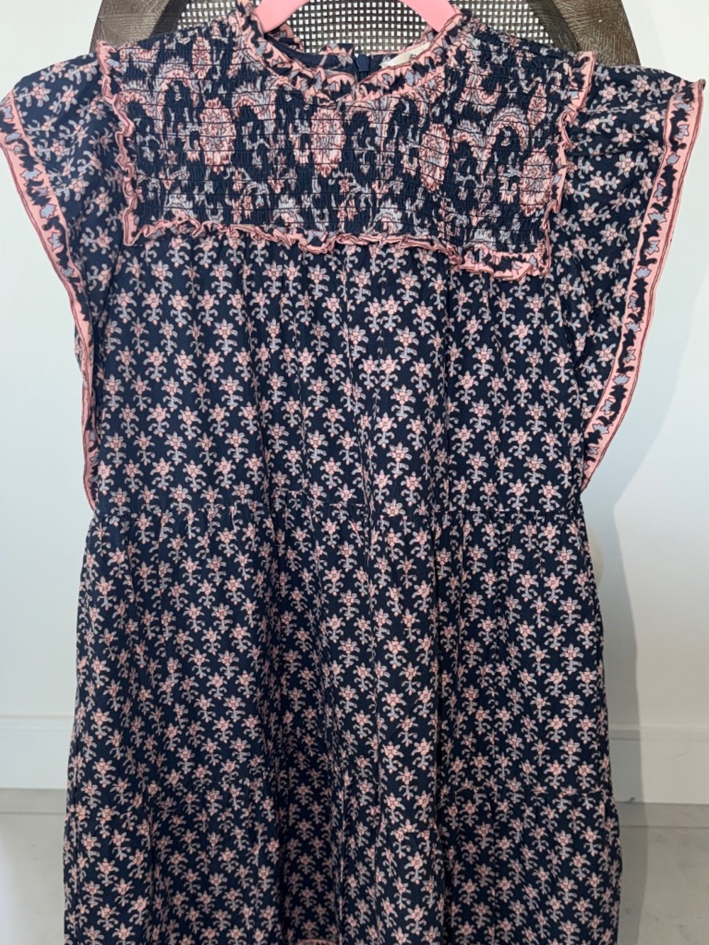Sea New York Girls' Navy and Blush Floral Dress